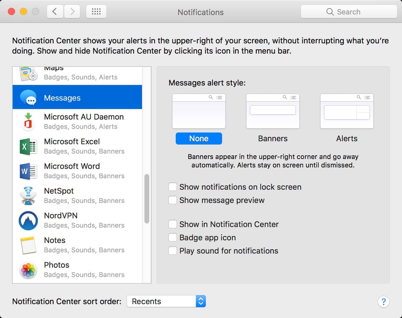 Turn Off Mac iMessage Notifications