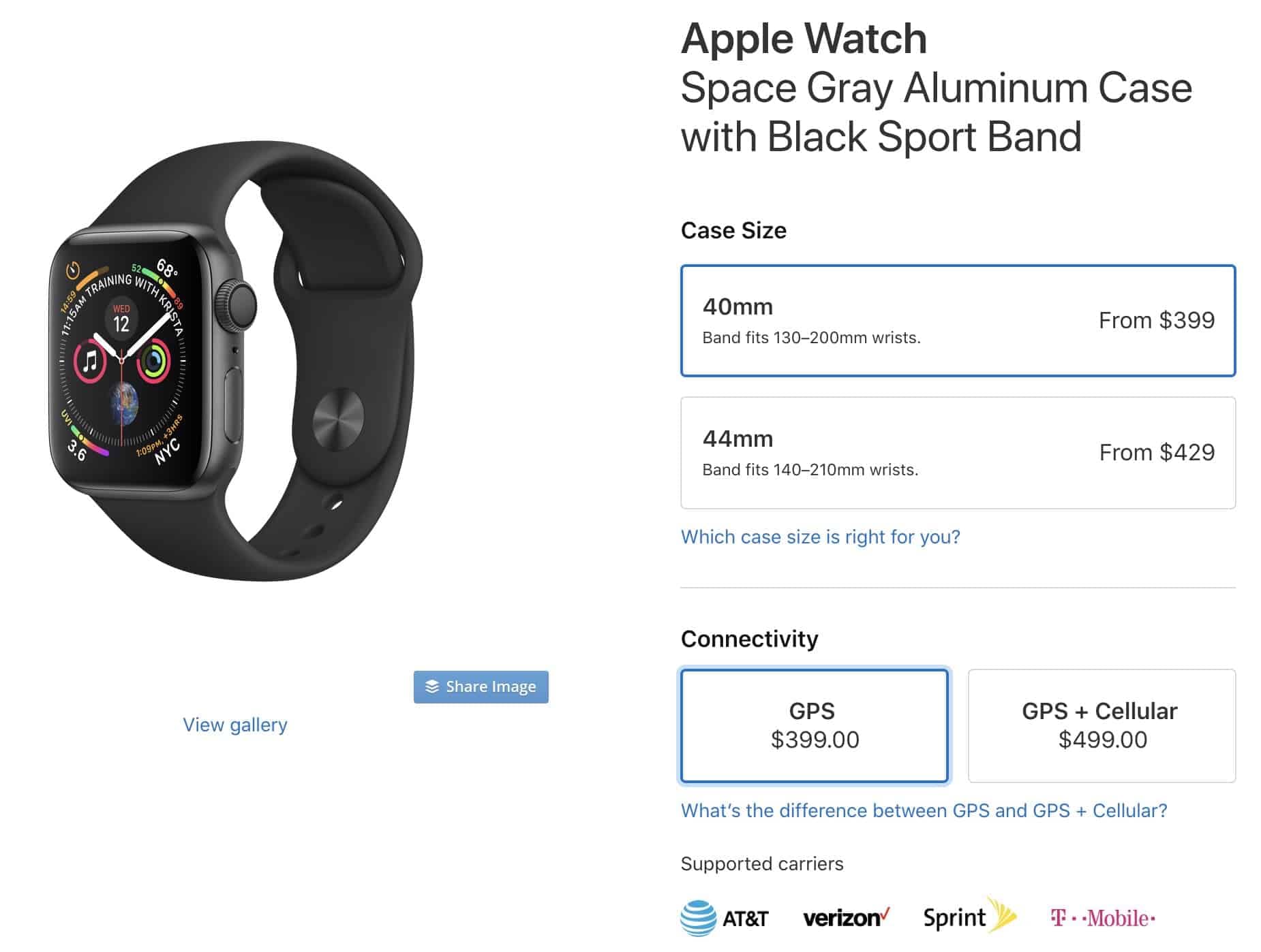 Apple Watch 40mm Product Page