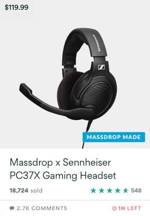 Massdrop X Sennheiser PC37X Gaming Headset