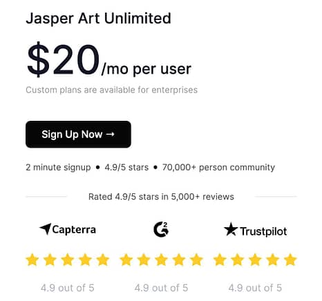 Jasper Art pricing image
