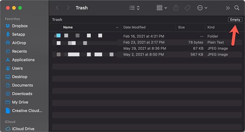 Empty Trash Can on Mac 1